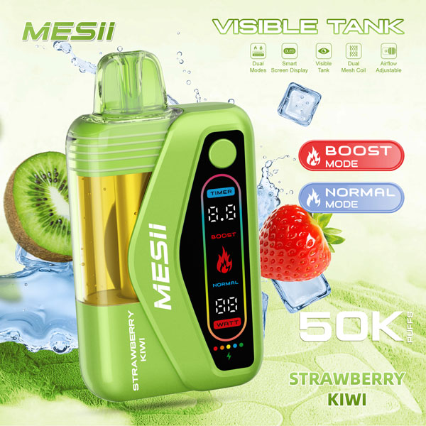 Vaper Desechable MESII Visible Tank 50K Sabor Fresa Kiwi - Strawberry Kiwi