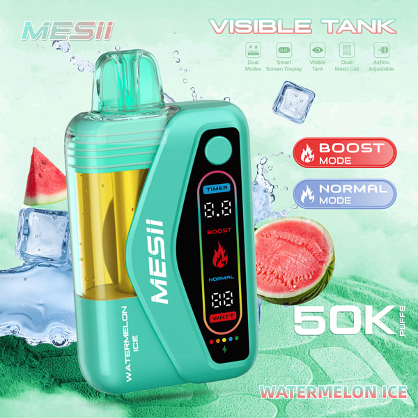 Vaper Desechable MESII Visible Tank 50K Sabor Sandía Helada - Watermelon Ice