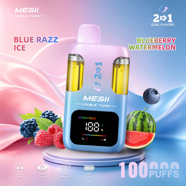 Messi Visible Twins 2 en 1 Blue Razz Ice y Blueberry Watermelon