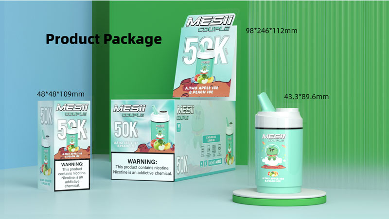 MESII Couple 50K - Vaper 50000 caladas 3 en 1 triple sabor con pantalla digital