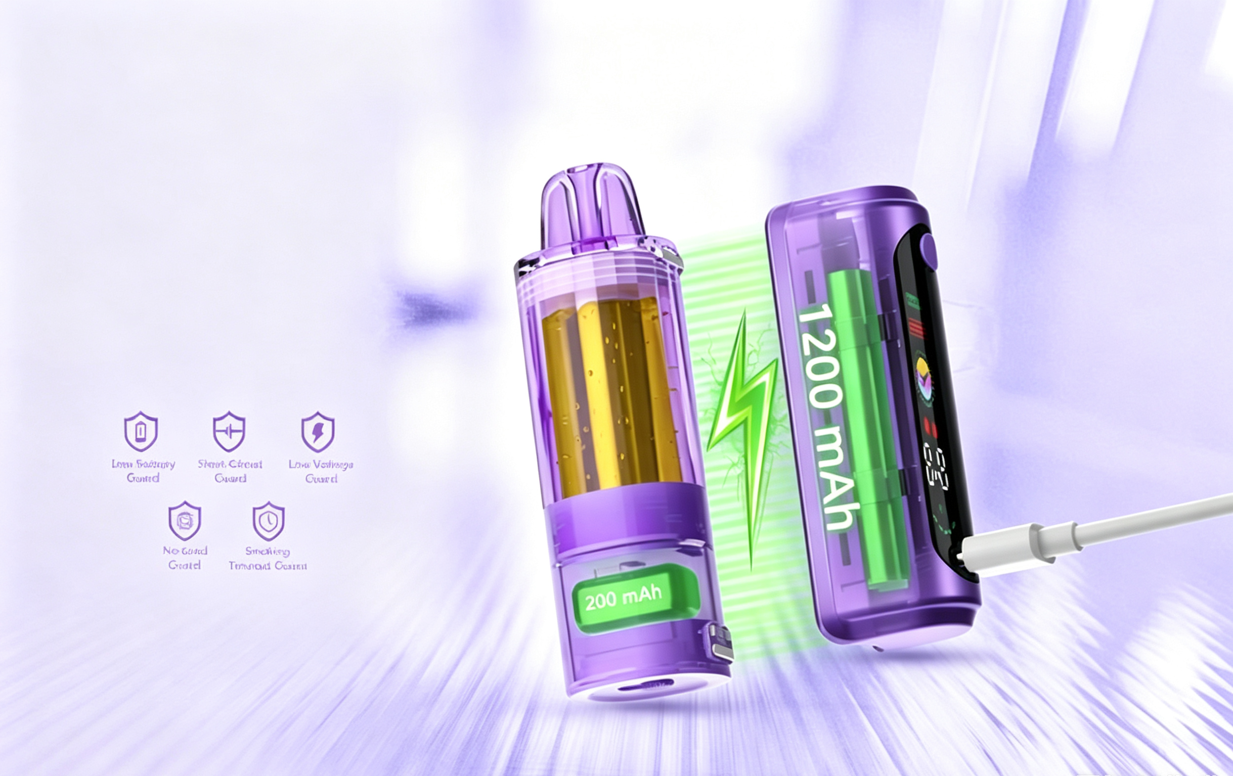 Vaper desechable recargable con batería USB-C en España