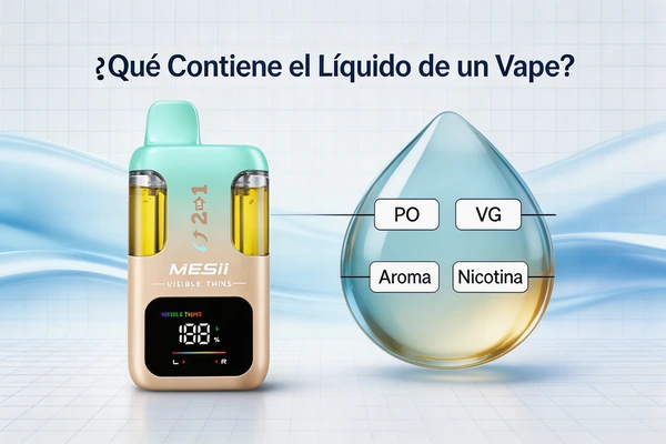 Ingredientes principales del líquido de un vape
