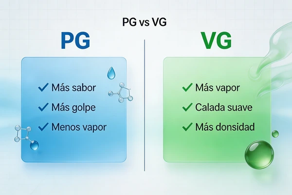 Diferencias entre PG y VG en un vape