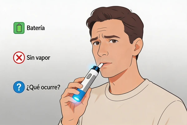 Persona usando un vape sin producir vapor
