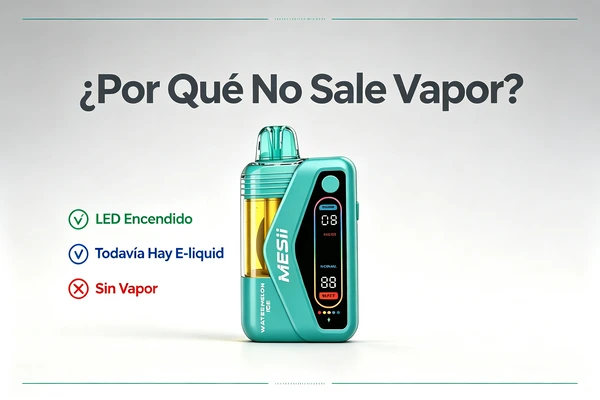¿Por qué mi vape no produce vapor aunque tiene batería y e-liquid?