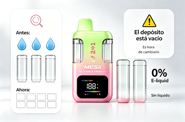 vape con depósito transparente sin líquido