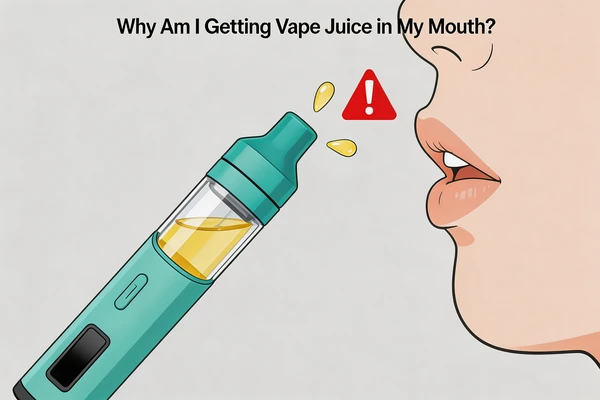 Disposable vape spitting vape juice into the mouth due to coil flooding
