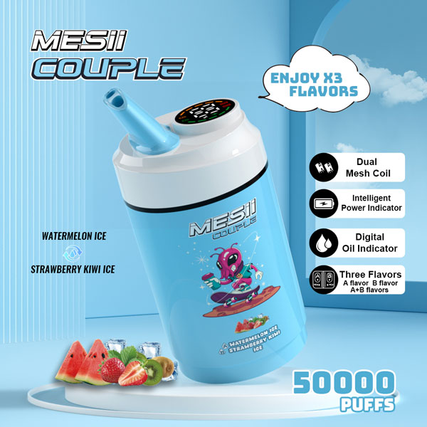 MESII Couple 50000 Caladas 3 en 1 | Vaper Desechable Recargable con Doble Sabor