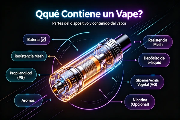qué contiene un vape ingredientes del líquido y componentes del cigarrillo electrónico