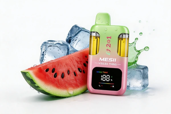 Vaper con sabor Sandía Ice sobre hielo y sandía